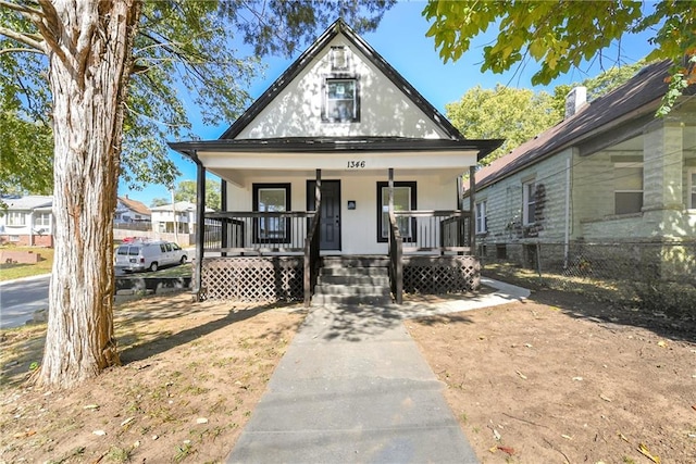 bungalow featuring a porch