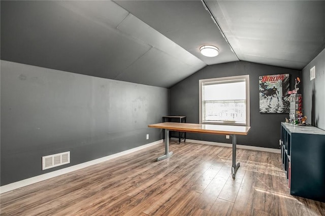 403 S Jackson St, Archie, MO 64725 - office area with wood finished floors and lofted ceiling