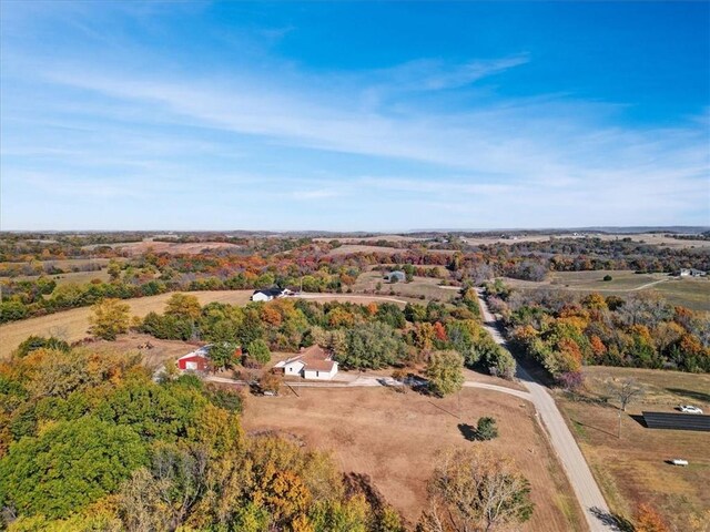 bird's eye view with a rural view