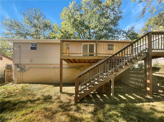 rear view of house with a deck