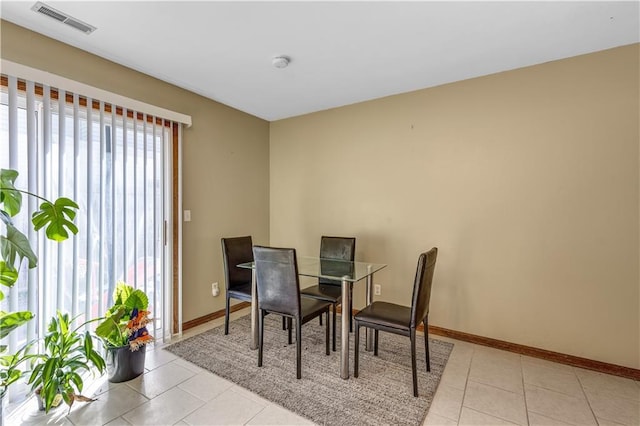 view of tiled dining room