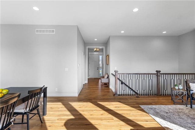 hallway featuring hardwood / wood-style floors