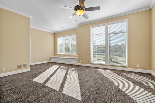 21111 W 95th Ter, Lenexa, KS 66220 - spare room with crown molding, visible vents, carpet, and baseboards