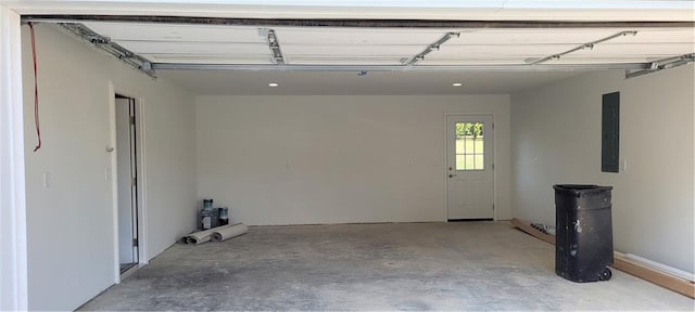 garage with electric panel