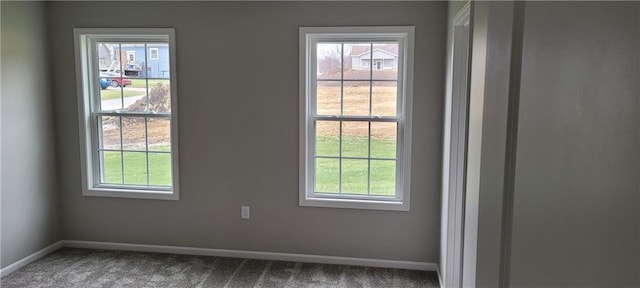 interior space featuring carpet flooring