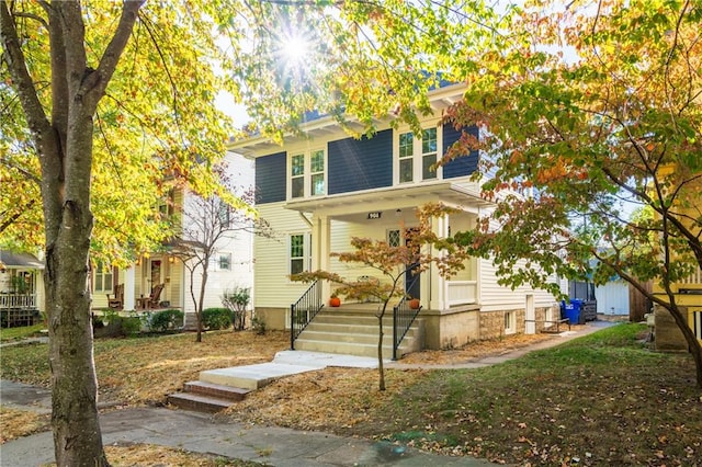 view of front of house with covered porch