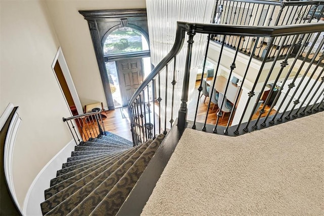 stairway with carpet