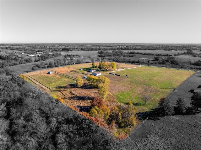 aerial view with a rural view