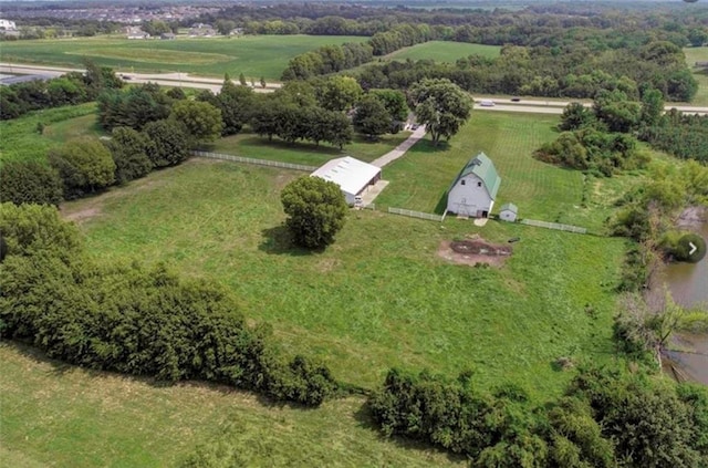 bird's eye view with a rural view