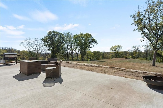 view of patio featuring area for grilling