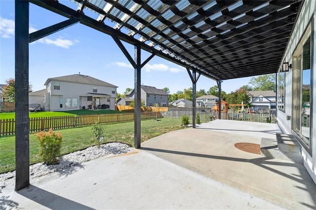 view of patio / terrace featuring a pergola