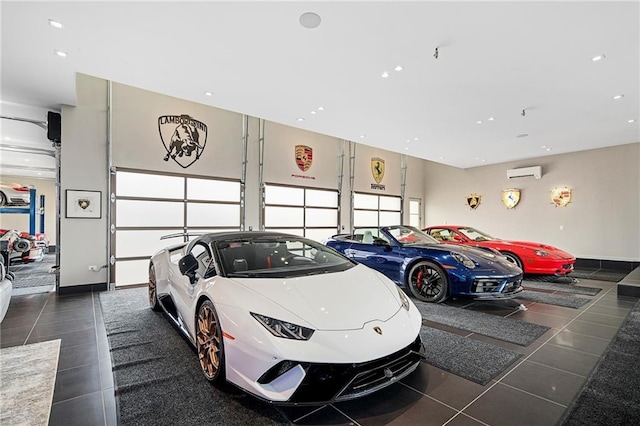 garage with a wall unit AC