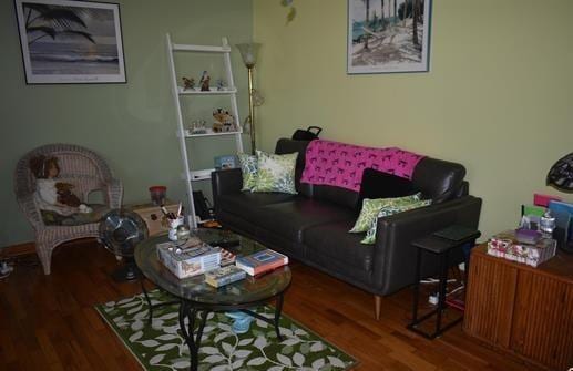 living room featuring dark hardwood / wood-style floors