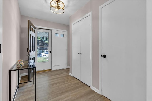 entrance foyer featuring light hardwood / wood-style floors