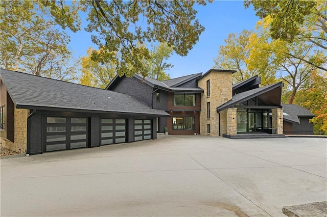 exterior space featuring a garage