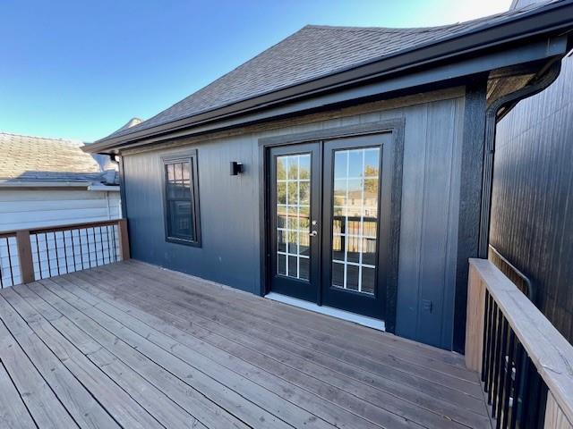 deck featuring french doors