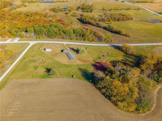 aerial view with a rural view