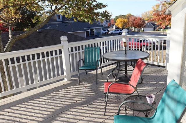 5850 Park Cir, Shawnee, KS 66216 - wooden deck with outdoor dining area
