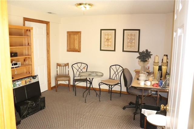 living area featuring carpet floors