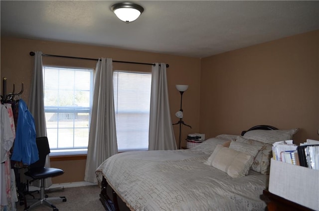 bedroom with carpet