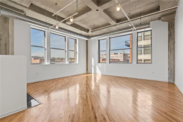 unfurnished room with hardwood / wood-style flooring and a wealth of natural light