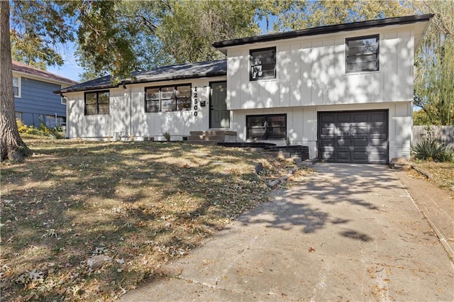 tri-level home with a garage