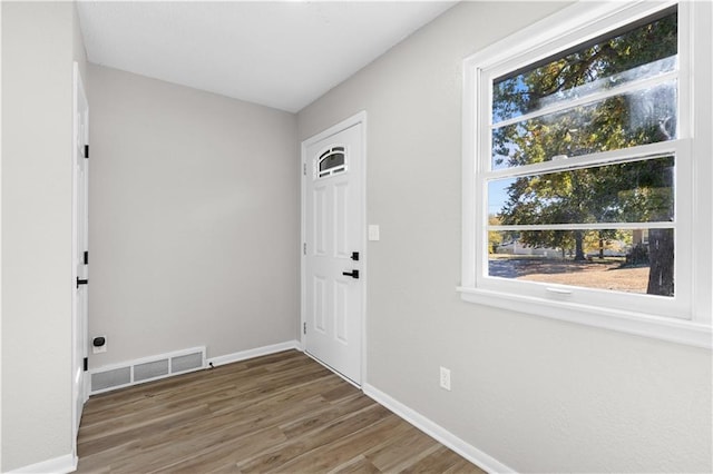 entrance foyer with dark hardwood / wood-style flooring