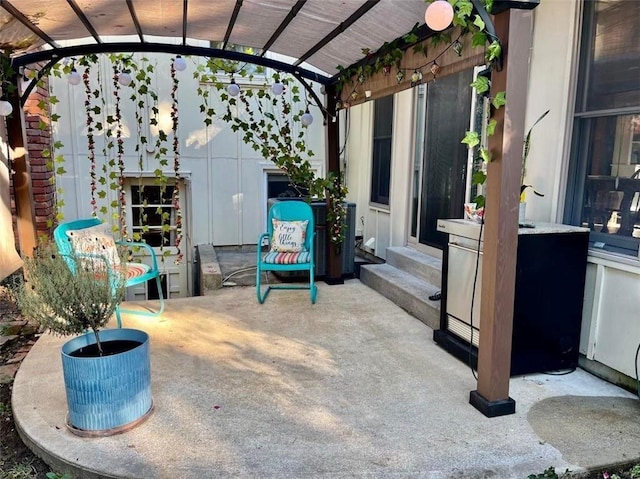 view of patio with a pergola