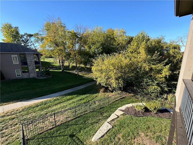 view of yard featuring fence