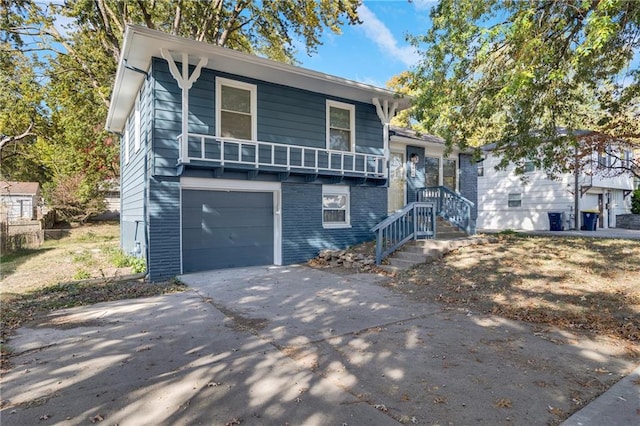 view of front property with a garage