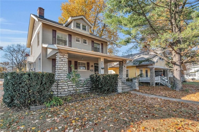 view of front of property with covered porch