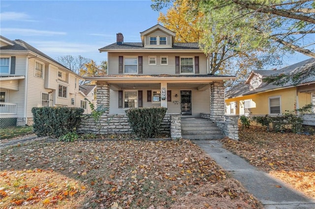 view of front of property featuring a porch