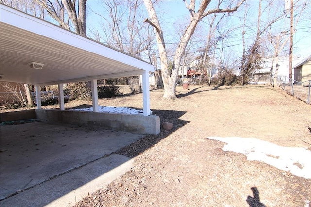 view of yard featuring a carport