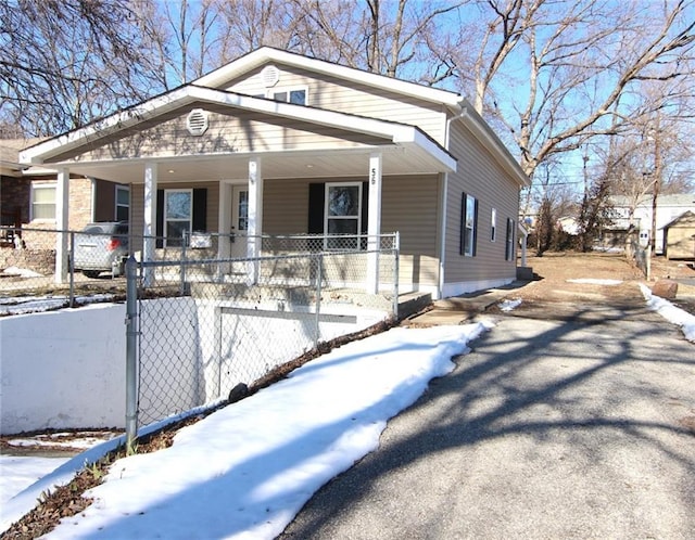 bungalow-style house with a porch