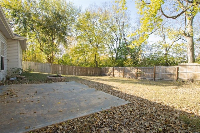 view of yard with a patio area