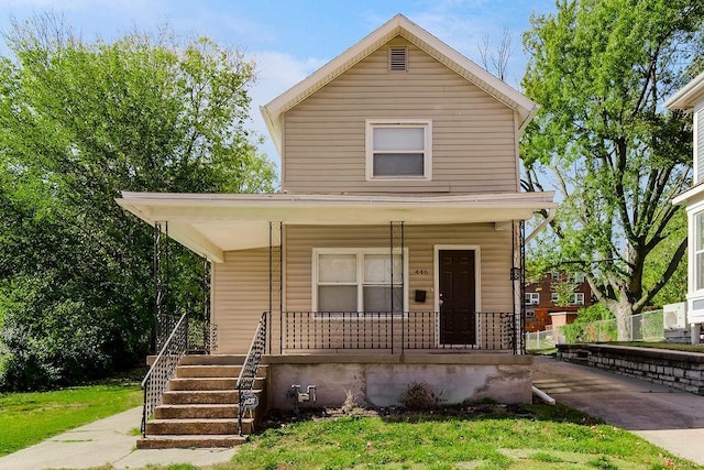 view of front of house with covered porch