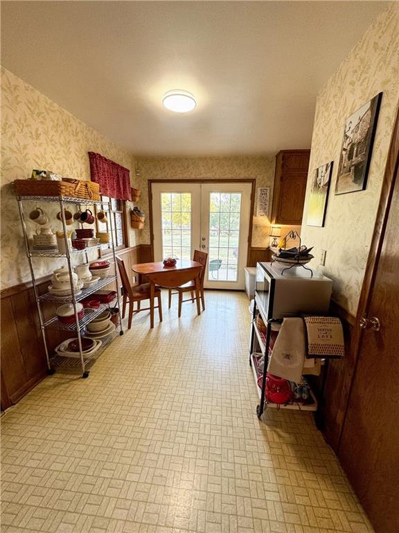 dining space with french doors