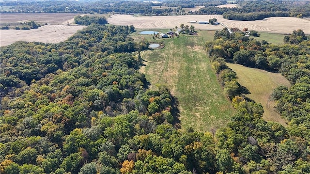 aerial view featuring a rural view