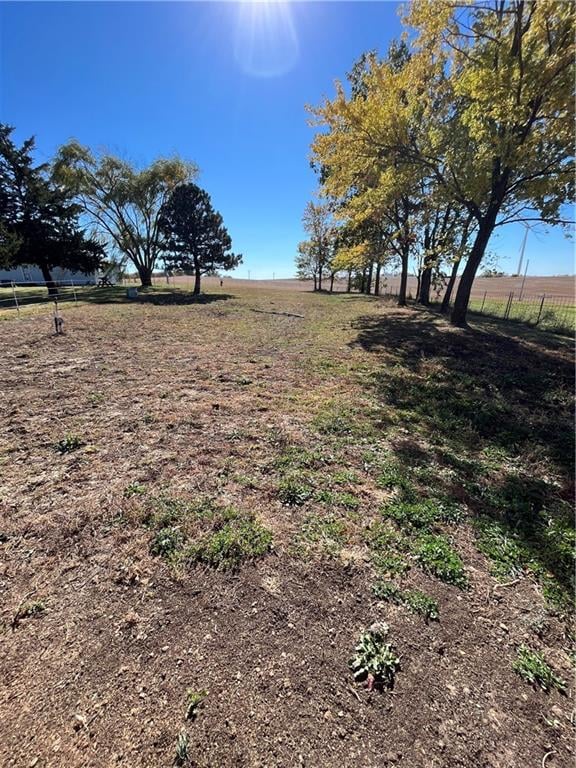 view of yard with a rural view