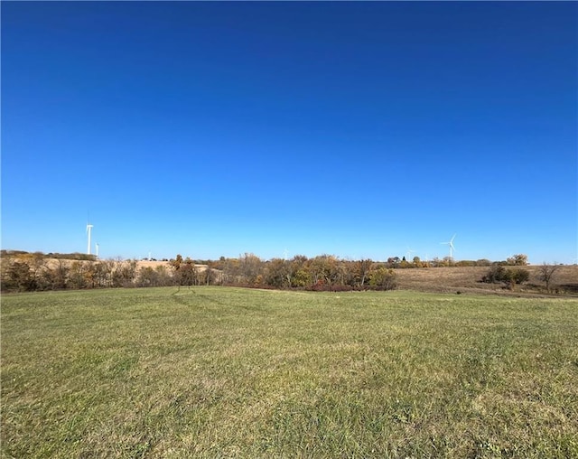 view of yard with a rural view