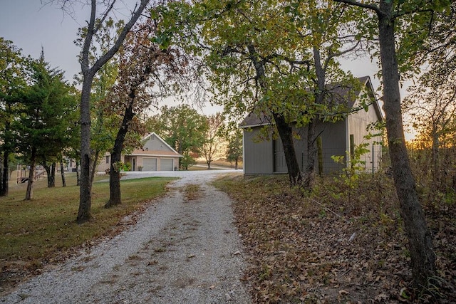 view of property exterior at dusk