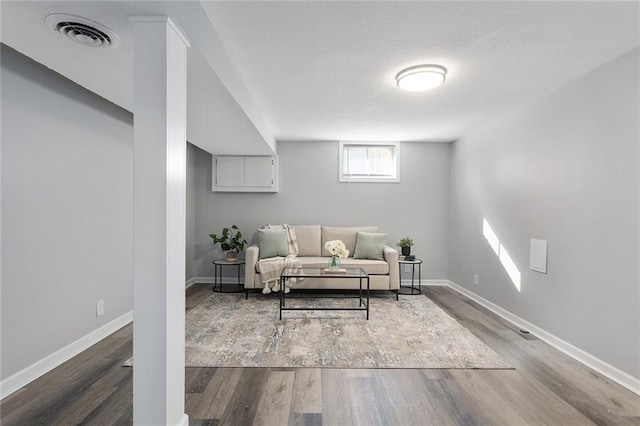 living area featuring wood-type flooring