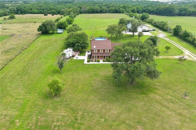 bird's eye view with a rural view