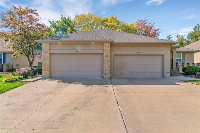 view of front facade with a garage