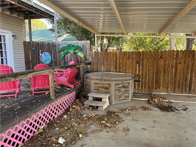 view of patio featuring a wooden deck