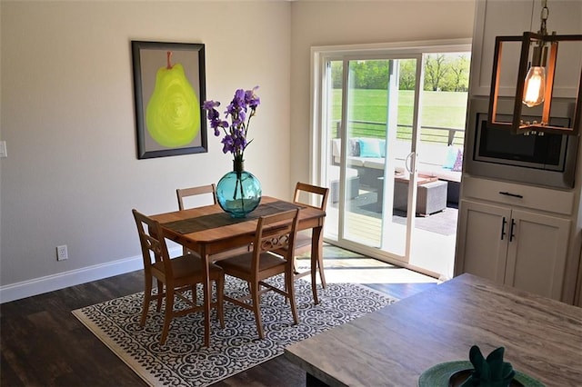 dining room featuring dark hardwood / wood-style floors