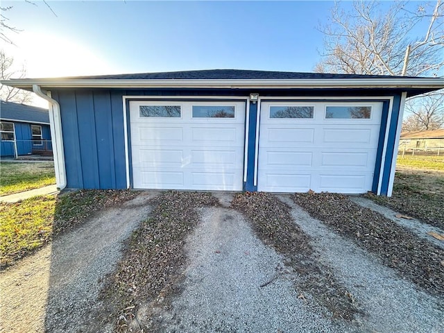 view of garage