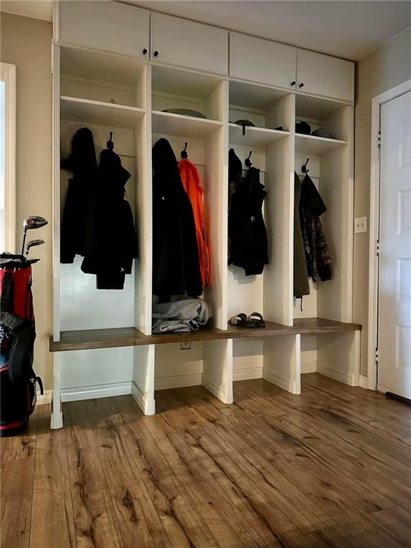 mudroom featuring hardwood / wood-style floors