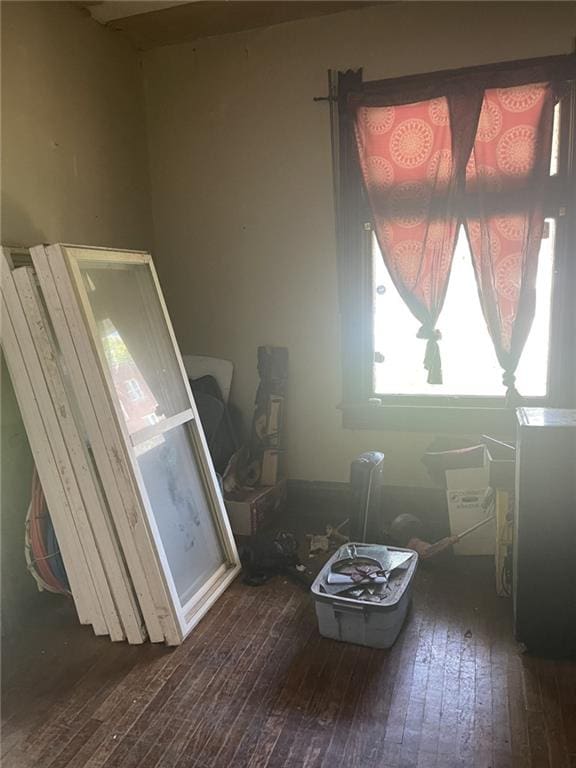 miscellaneous room featuring dark wood-type flooring