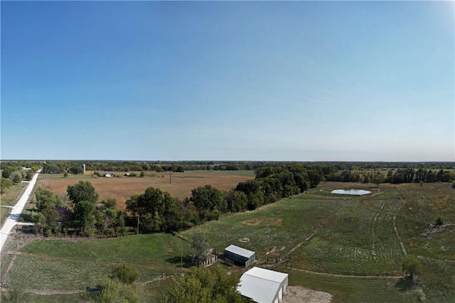 drone / aerial view with a rural view